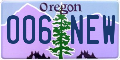 OR license plate 006NEW
