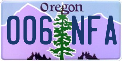 OR license plate 006NFA