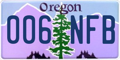 OR license plate 006NFB