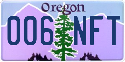 OR license plate 006NFT