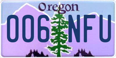 OR license plate 006NFU