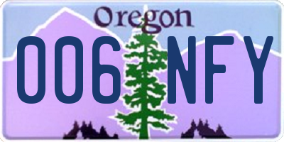 OR license plate 006NFY