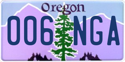 OR license plate 006NGA