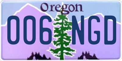 OR license plate 006NGD