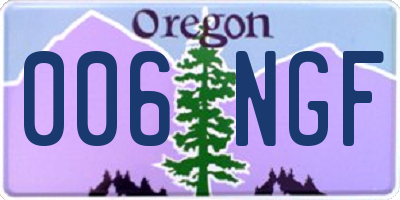 OR license plate 006NGF