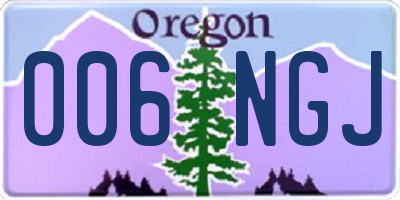 OR license plate 006NGJ