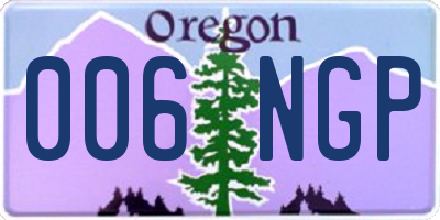 OR license plate 006NGP