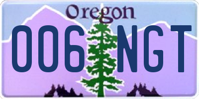 OR license plate 006NGT