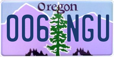 OR license plate 006NGU