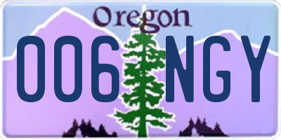 OR license plate 006NGY