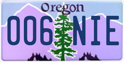 OR license plate 006NIE
