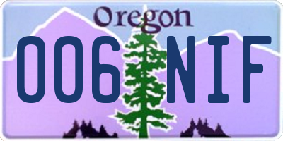 OR license plate 006NIF
