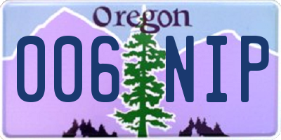 OR license plate 006NIP