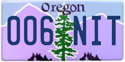 OR license plate 006NIT