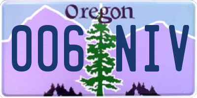 OR license plate 006NIV