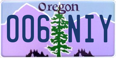 OR license plate 006NIY
