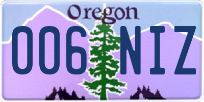OR license plate 006NIZ