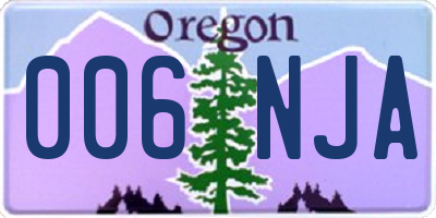 OR license plate 006NJA