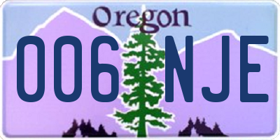 OR license plate 006NJE