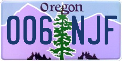 OR license plate 006NJF