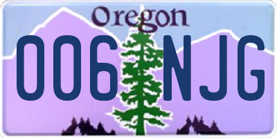 OR license plate 006NJG