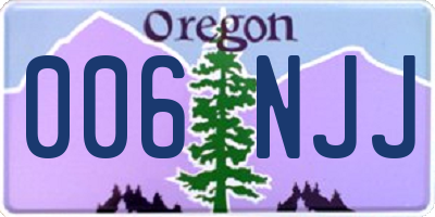 OR license plate 006NJJ