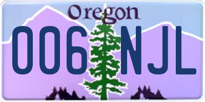 OR license plate 006NJL