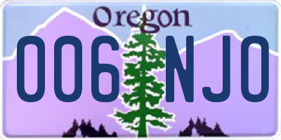 OR license plate 006NJO