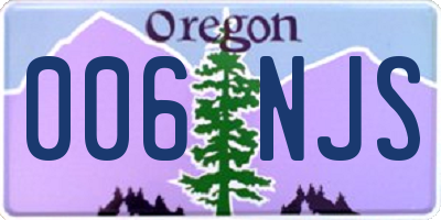 OR license plate 006NJS