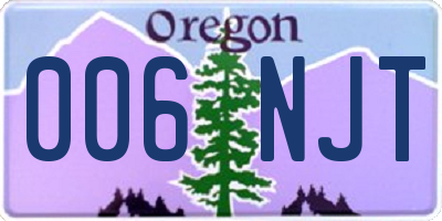 OR license plate 006NJT
