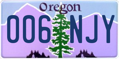 OR license plate 006NJY