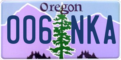 OR license plate 006NKA