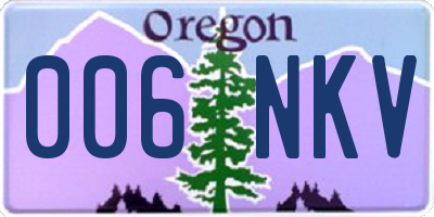 OR license plate 006NKV
