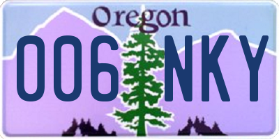 OR license plate 006NKY