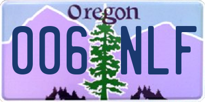 OR license plate 006NLF