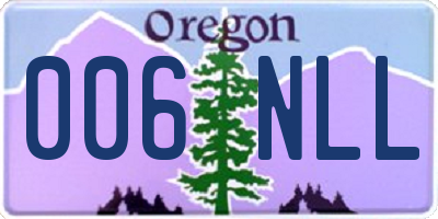 OR license plate 006NLL