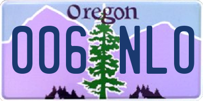 OR license plate 006NLO
