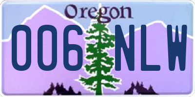 OR license plate 006NLW