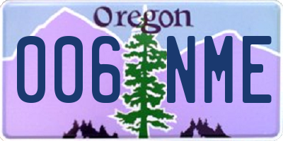 OR license plate 006NME