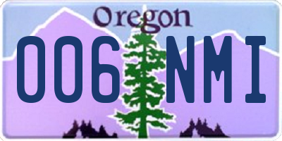 OR license plate 006NMI