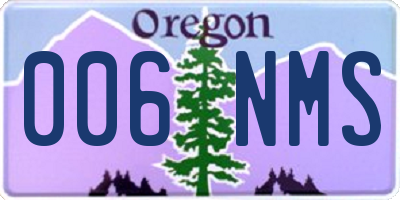 OR license plate 006NMS