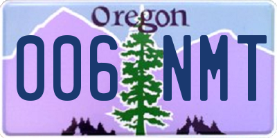 OR license plate 006NMT