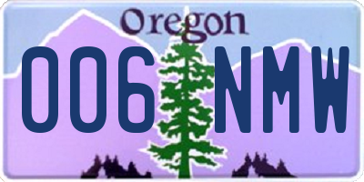 OR license plate 006NMW