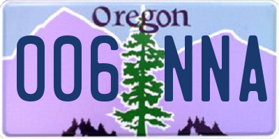 OR license plate 006NNA