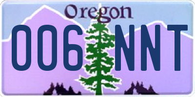 OR license plate 006NNT
