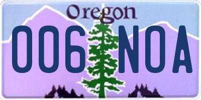 OR license plate 006NOA