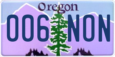 OR license plate 006NON