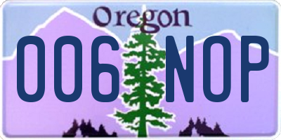 OR license plate 006NOP