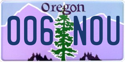 OR license plate 006NOU