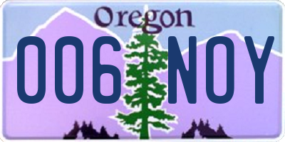 OR license plate 006NOY